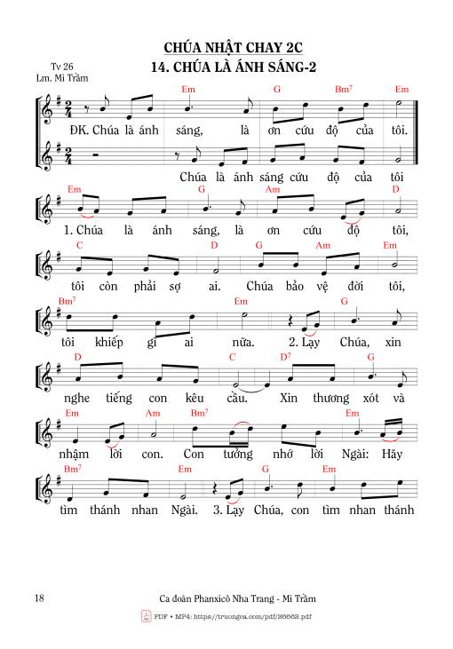 Sheet PDF of Thánh Vịnh 26, Chúa Là Ánh Sáng-2