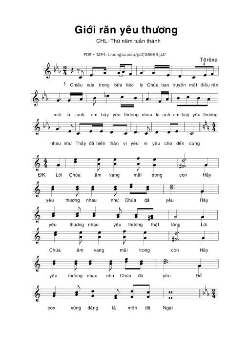Sheet PDF of Giới Răn Yêu Thương