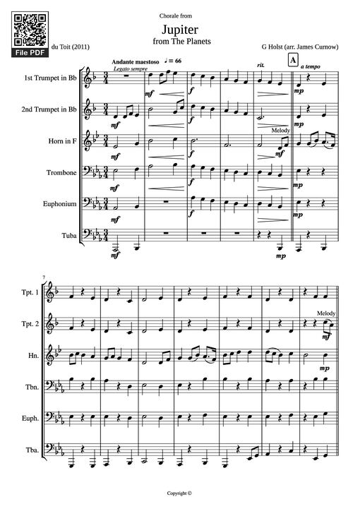 Jupiter - G Holst (arr. James Curnow