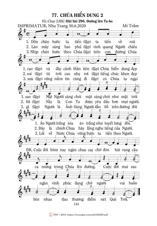 Sheet PDF of Chúa Hiển Dung -2