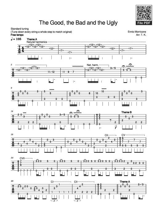 The Good, the Bad and the Ugly Guitar TAB