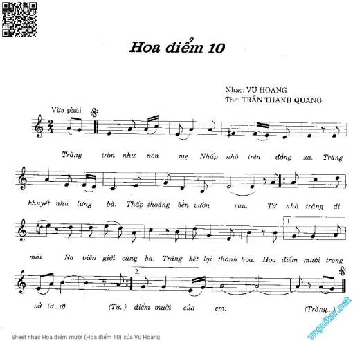 Sheet PDF of Hoa điểm mười (Hoa điểm 10)