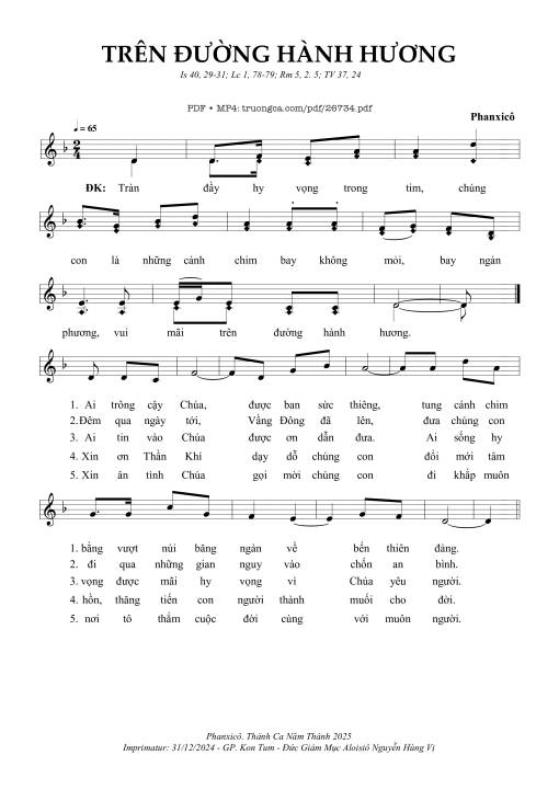 Sheet PDF of Trên Đường Hành Hương