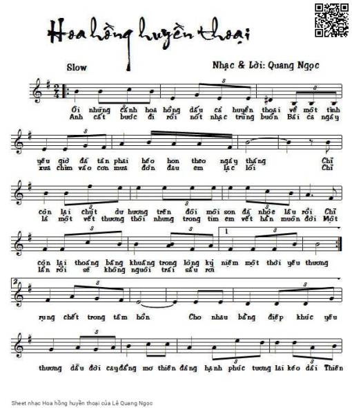 Sheet PDF of Hoa hồng huyền thoại