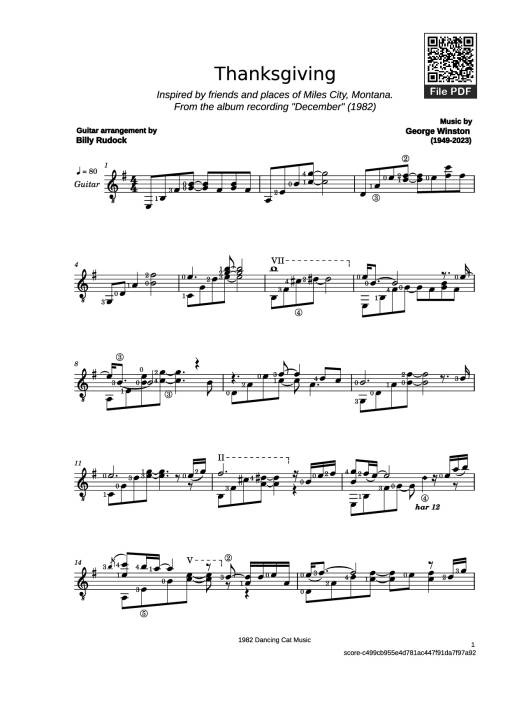 Thanksgiving Guitar TAB