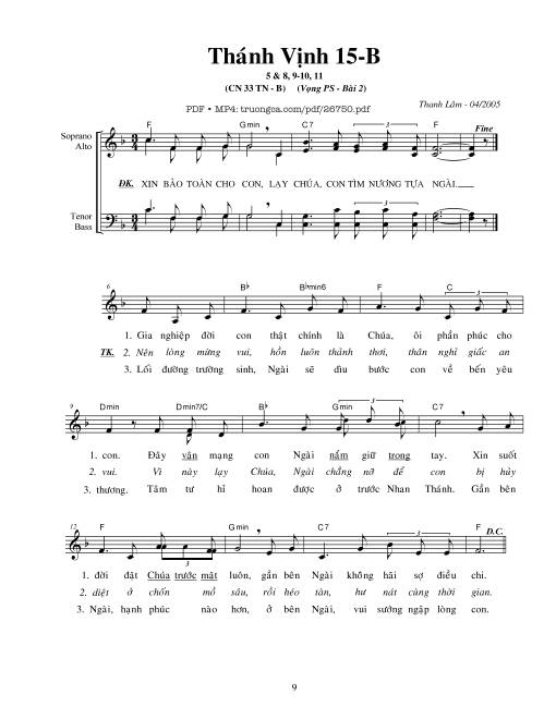 Sheet PDF of Vọng Phục Sinh (Bài 2)