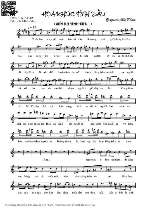 Sheet PDF of Họa khúc tình sầu