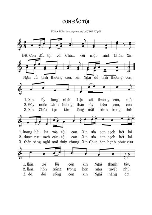 Sheet PDF of Con Đắc Tội