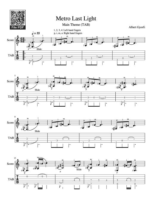 Metro Last Light Guitar TAB