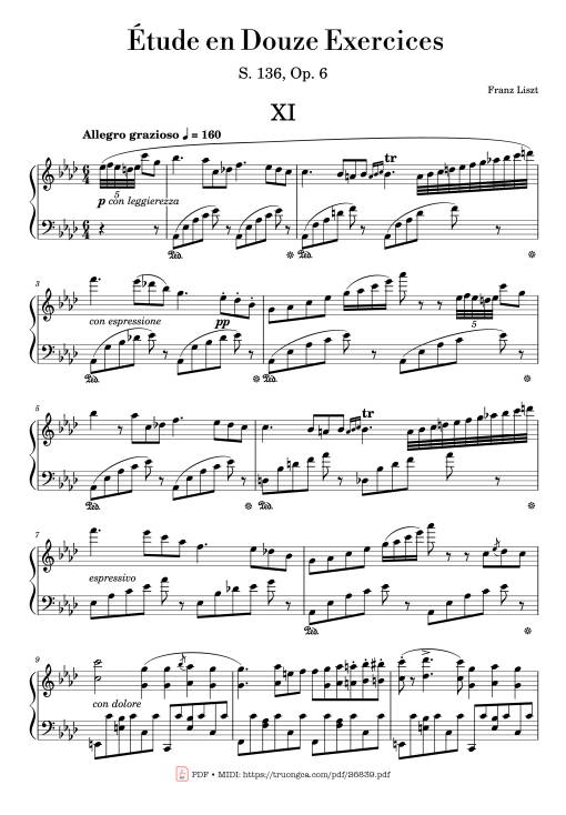 Étude en Douze Exercices Piano