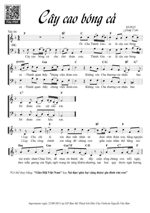 Sheet PDF of Cây Cao Bóng Cả