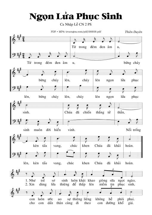 Sheet PDF of Ngọn Lửa Phục Sinh
