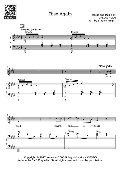 Rise Again Piano - Words And Music By