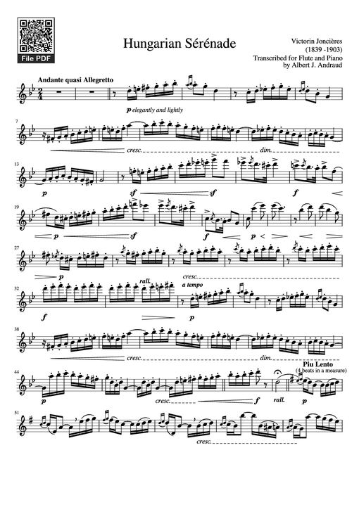Sheet PDF of Hungarian Sérénade