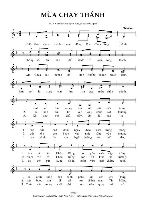 Mùa Chay Thánh -  Têrêxa