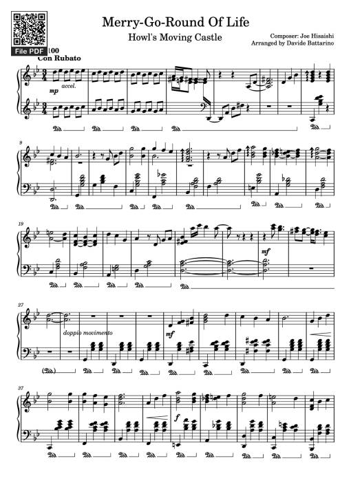 Merry-Go-Round Of Life Piano