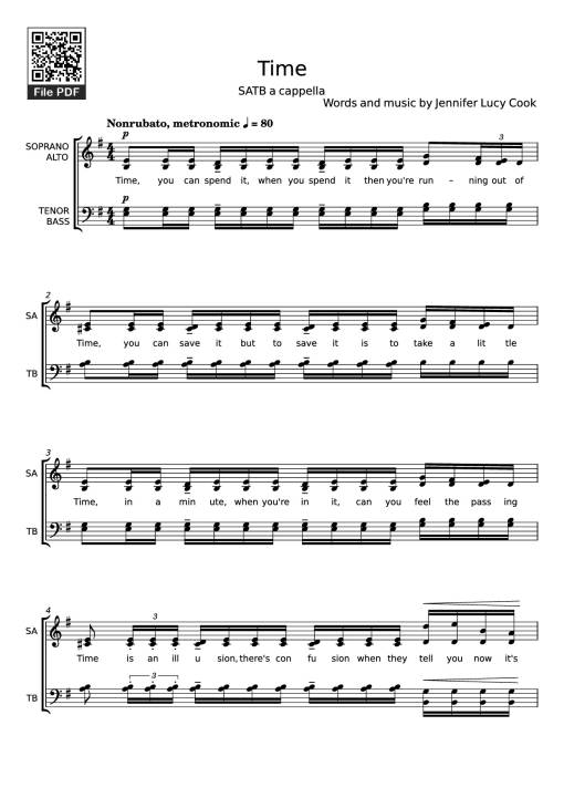 Time - Words And Music By Jennifer Lucy Cook