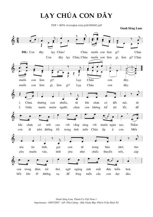 Lạy Chúa Con Đây