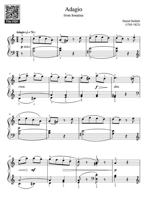 Sheet PDF of Adagio Piano - Daniel Steibelt