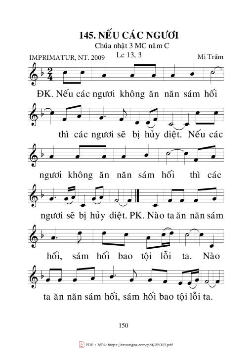 Sheet PDF of Nếu Các Ngươi