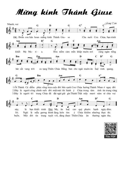 Sheet PDF of Mừng Kính Thánh Giuse
