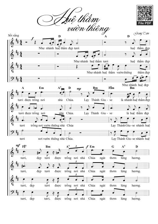 Sheet PDF of Huệ Thắm Vườn Thiêng