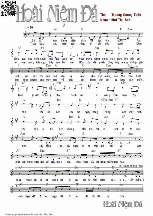 Sheet PDF of Hoài niệm đá