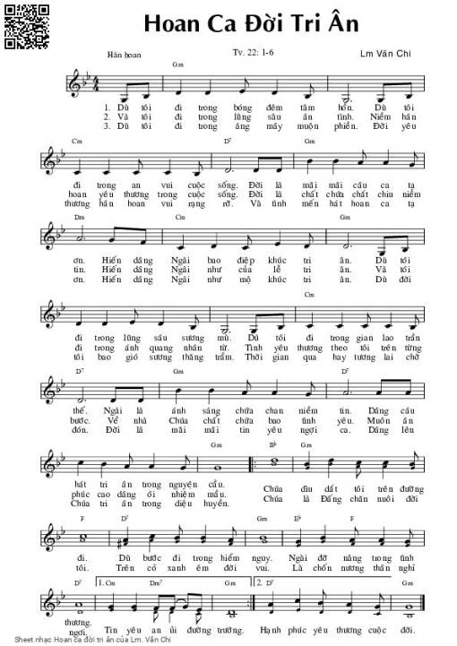 Sheet PDF of Hoan ca đời tri ân