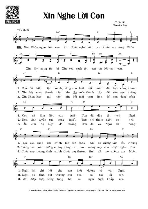 Xin Nghe Lời Con - Nguyễn Duy
