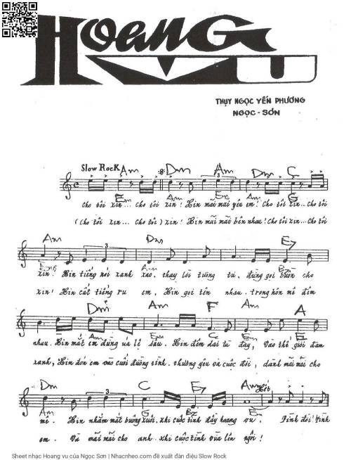 Sheet PDF of Hoang vu - Ngọc Sơn