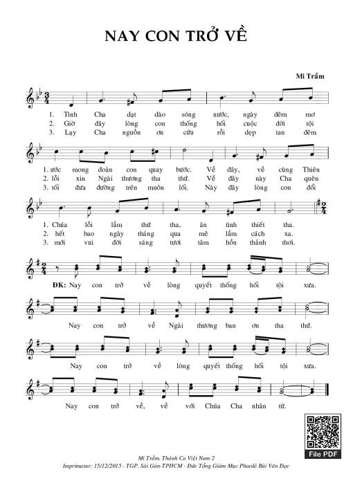 Sheet PDF of Nay Con Trở Về