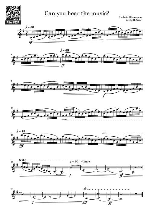 Sheet PDF of Can you hear the music? Violin