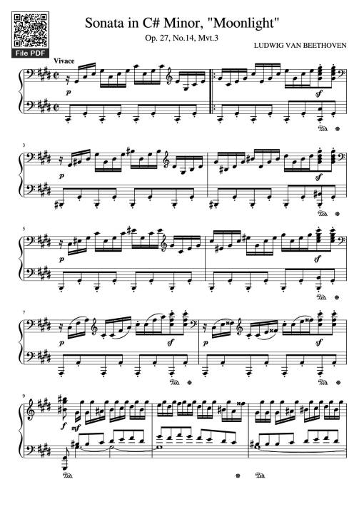 Sonata in C# Minor, Moonlight Piano