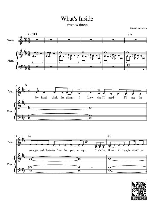 What's Inside Piano - Sara Bareilles