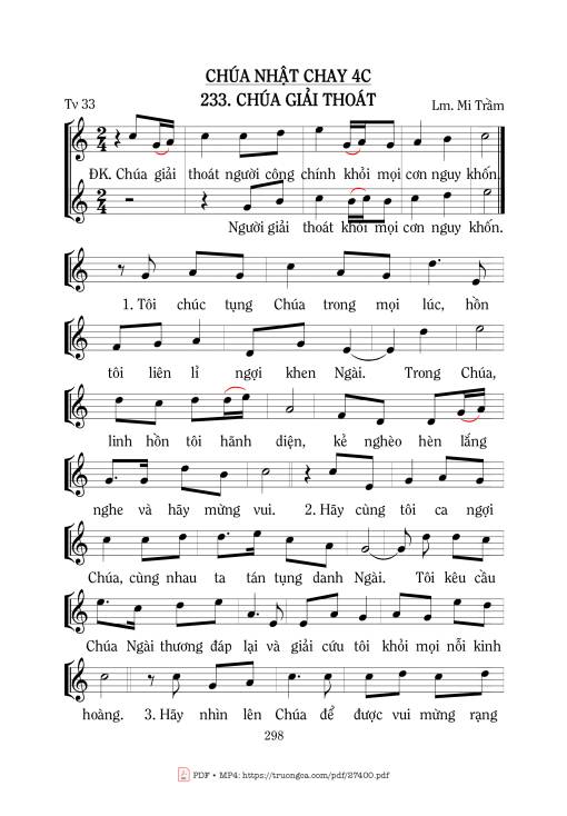 Sheet PDF of Thánh Vịnh 33, Chúa Giải Thoát