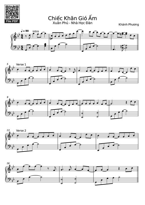 Sheet PDF of Chiếc Khăn Gió Ấm Piano