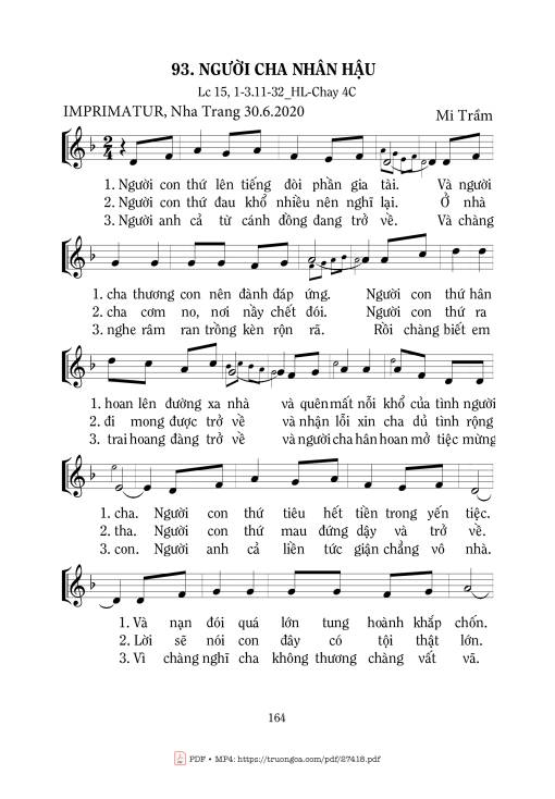 Sheet PDF of Người Cha Nhân Hậu