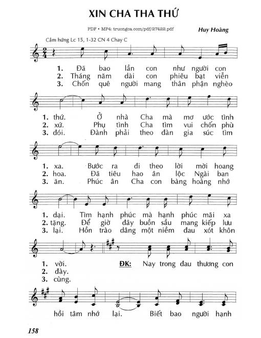 Sheet PDF of Xin Chúa Tha Thứ
