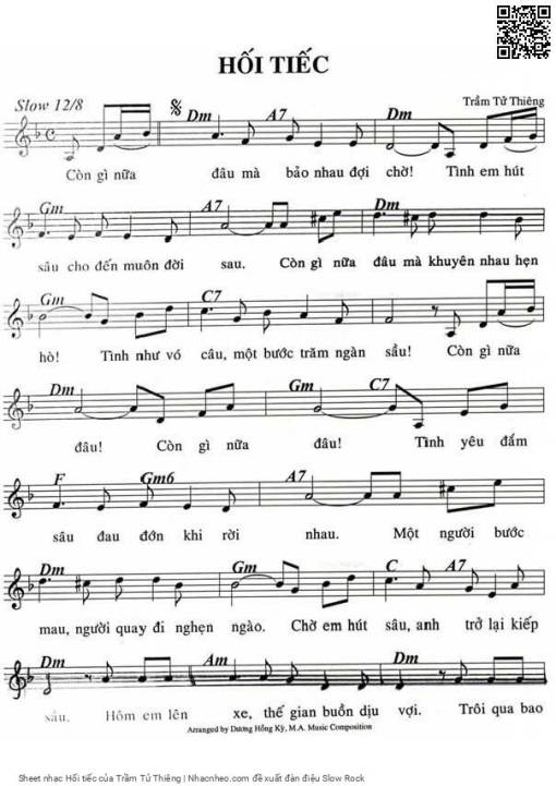 Hối tiếc - Trầm Tử Thiêng