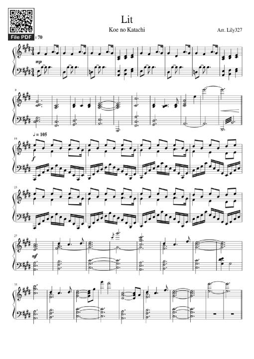 Lit Piano - Arr. Lily327