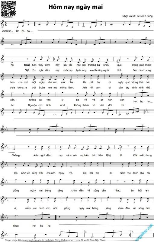 Sheet PDF of Hôm nay ngày mai