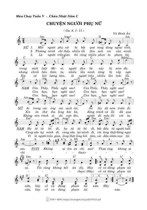 Sheet PDF of Chuyện Người Phụ Nữ