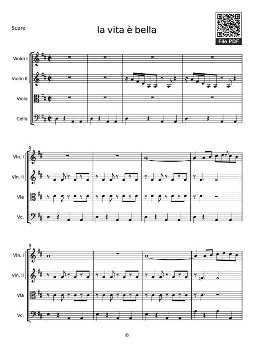 la vita è bella Violin