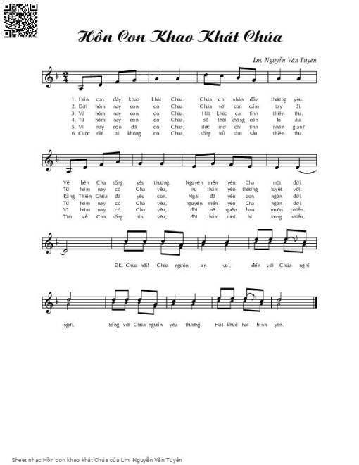 Sheet PDF of Hồn con khao khát Chúa