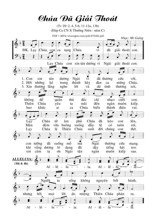 Thánh Vịnh 29, Chúa Đã Giải Thoát