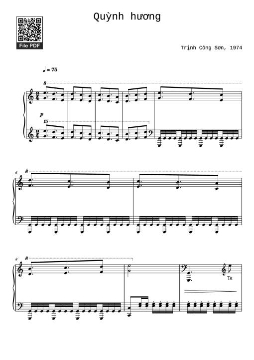 Sheet PDF of Quỳnh hương Piano