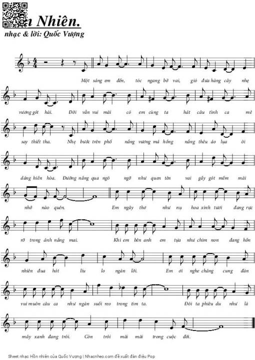 Sheet PDF of Hồn nhiên - Quốc Vượng