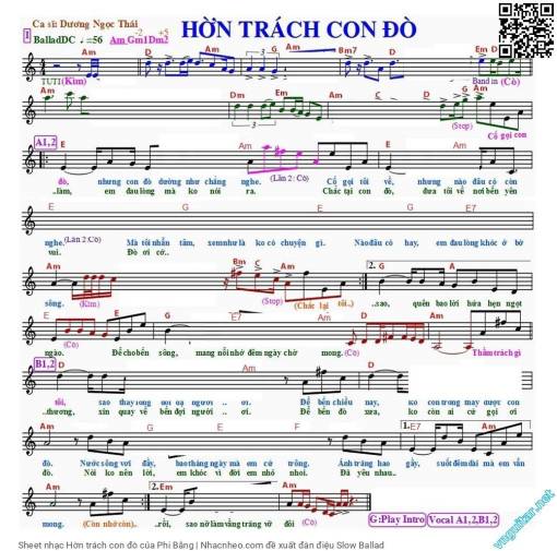 Sheet PDF of Hờn trách con đò