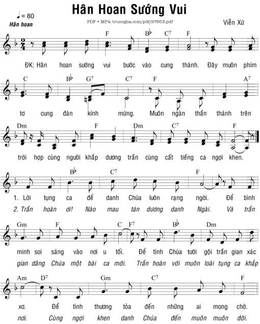 Sheet PDF of Hân Hoan Sướng Vui