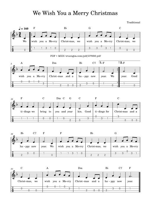 We Wish You a Merry Christmas Giutar